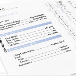 Typical GIA diamond dossier certificate