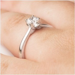 Showing 'Papillon' the butterfly styled engagement ring design, here in a 0.50ct diamond size (5mm)