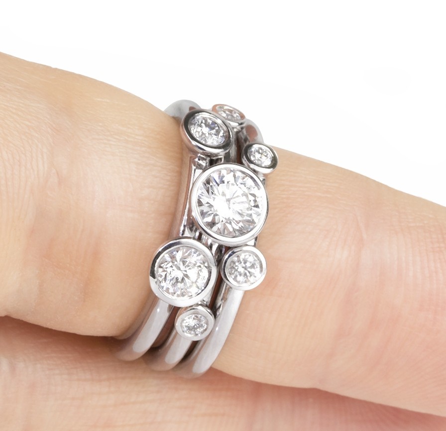 Diamond Stacking Rings - Stacked with Diamonds