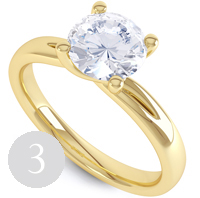 Modern double shoulder twist engagement ring