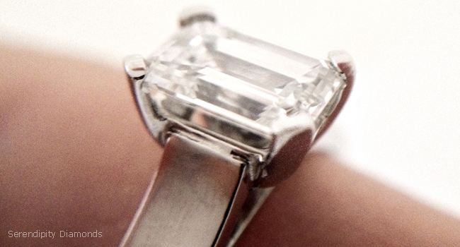 Emerald cut diamond engagement ring designs