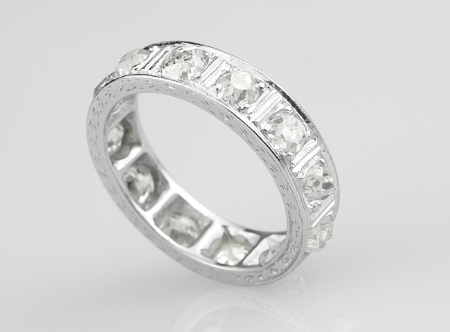 Full eternity ring made bigger - diamonds were unset with a new section added to increase the finger size