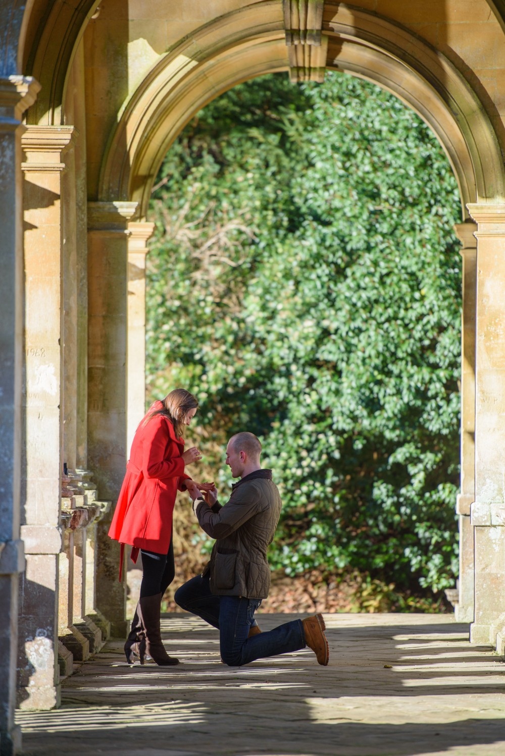 Moments after popping the question