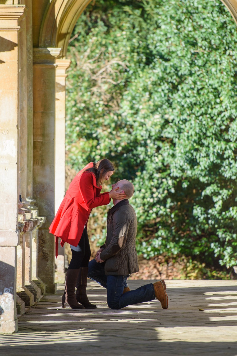 Moments after popping the question