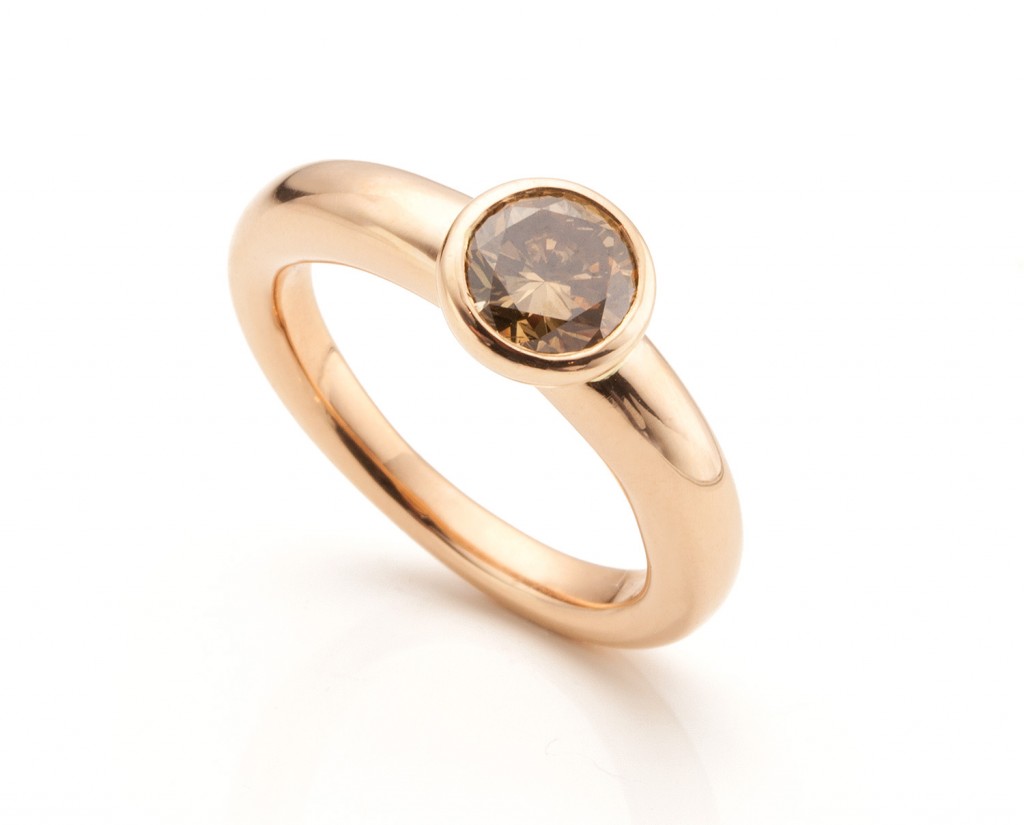 Bespoke chocolate diamond engagement ring