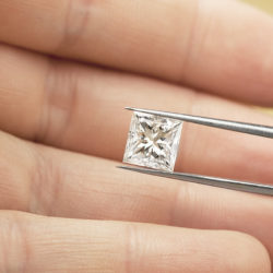 3 carat princess cut diamond in hand