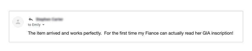 Recent review of the GIA inscription reader available in the Serendipity Diamonds shop