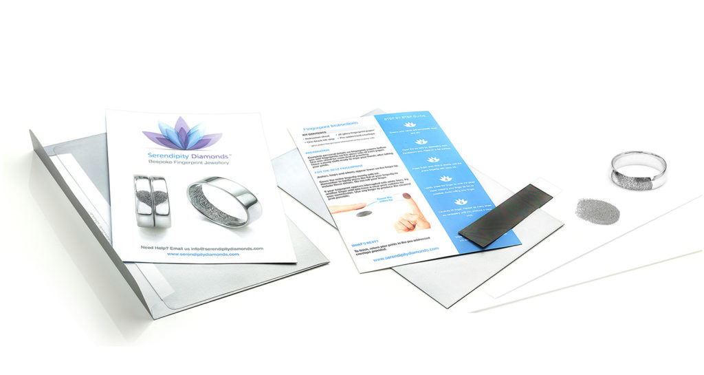Fingerprint wedding ring and jewellery engraving kit