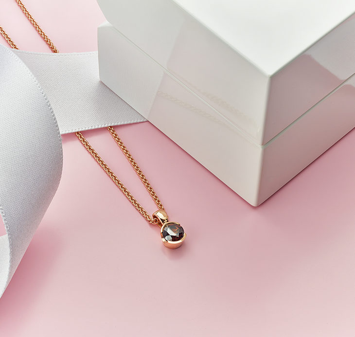 Chocolate Coloured Diamond Pendants in Rose Gold
