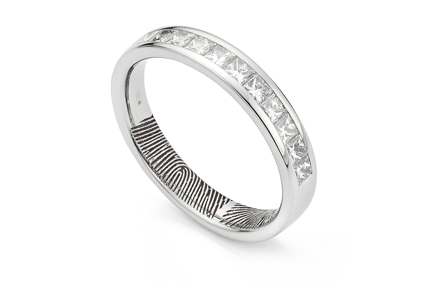 Fingerprint diamond eternity ring