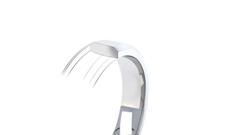 Mirror Polished Flat Band Ring - 316L Stainless Steel Beveled Edge Ring (Unisex)