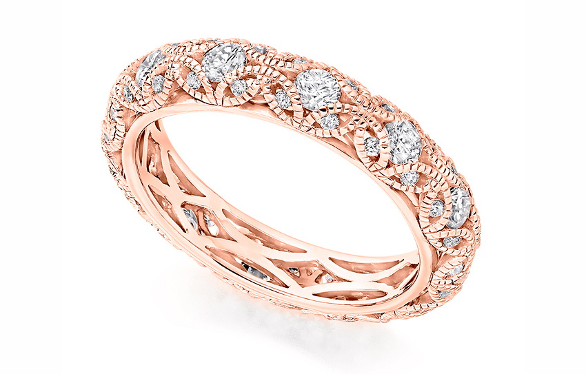 Rococo versatile as an Eternity or Anniversary ring