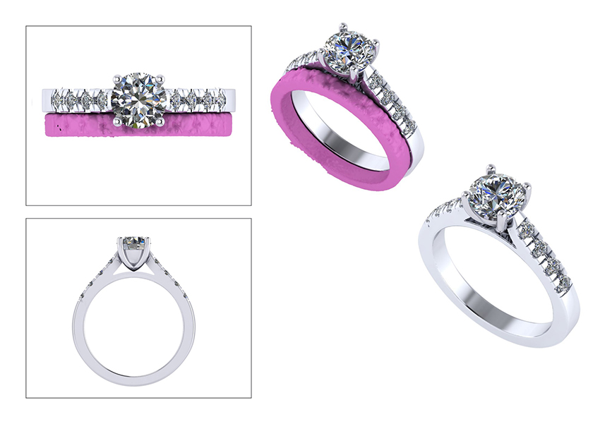 CAD ring designs of the engagement ring to be remade