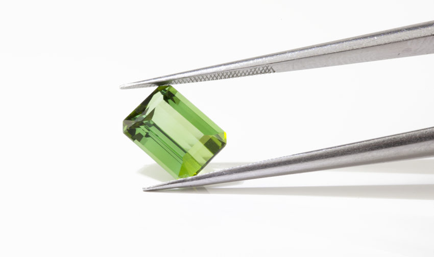 Green Tourmaline Example in an Emerald Cut