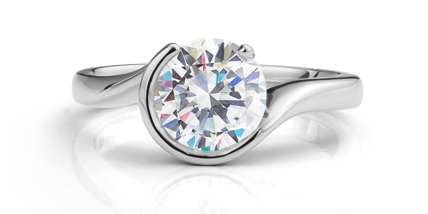 Lab-grown diamond engagement ring