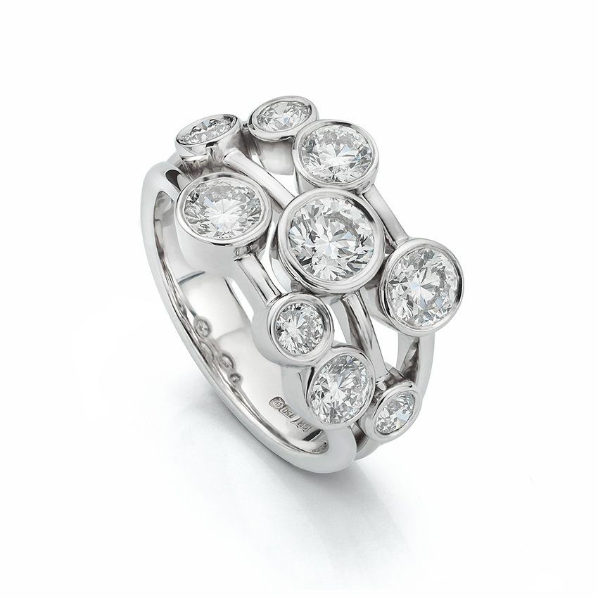 2 carat diamond bubble ring