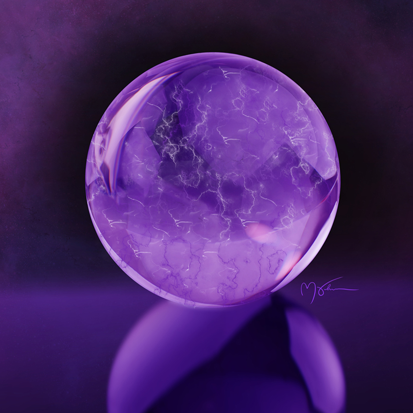 Polished amethyst sphere