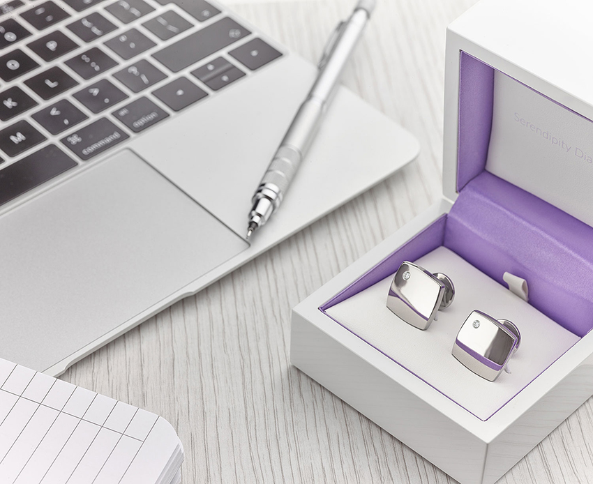 Square diamond cufflinks