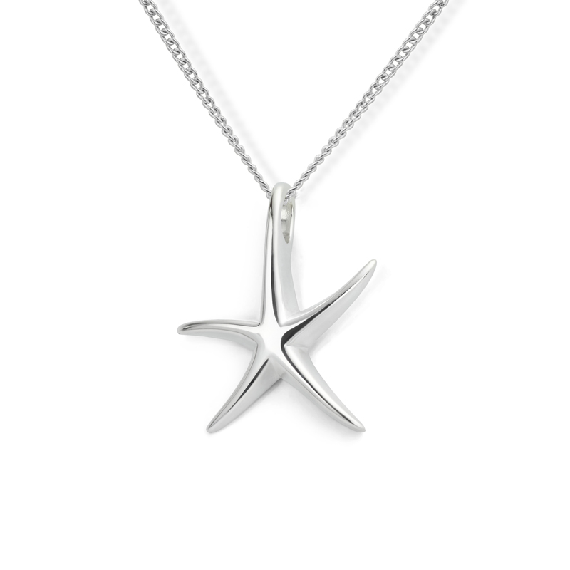 Starfish silver necklace