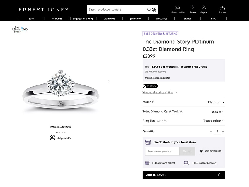 Ernest jones engagement ring for £2000