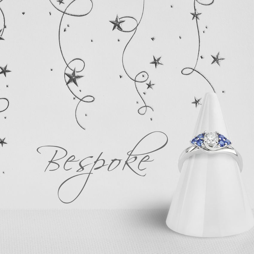 blue sapphire bespoke finished ring