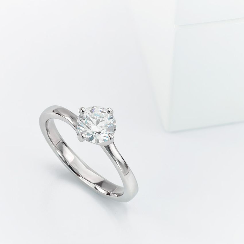 Twist diamond engagement ring 