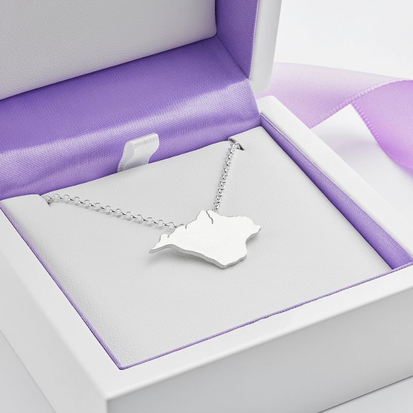 Silver isle of wight necklace in the box