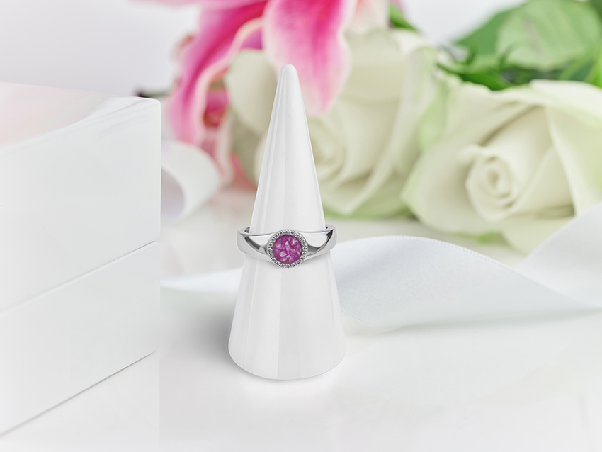 Halo ashes ring from the Serendipity showroom on the isle of wight
