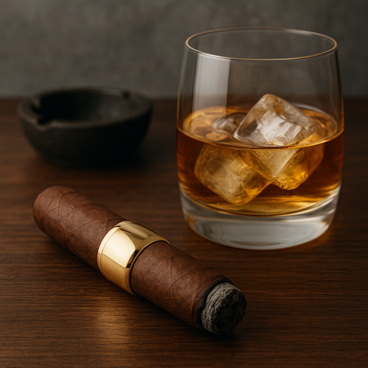 Cigar band rings in gold