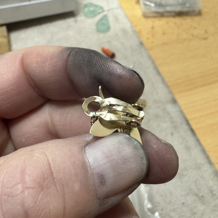 Clip on earring ready to be turned into a necklace