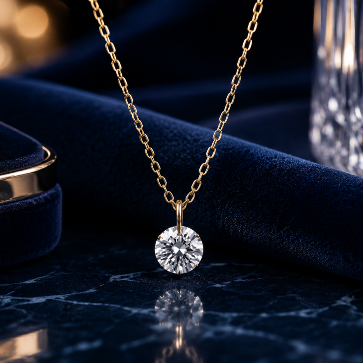 Floating diamond necklaces and rings main image