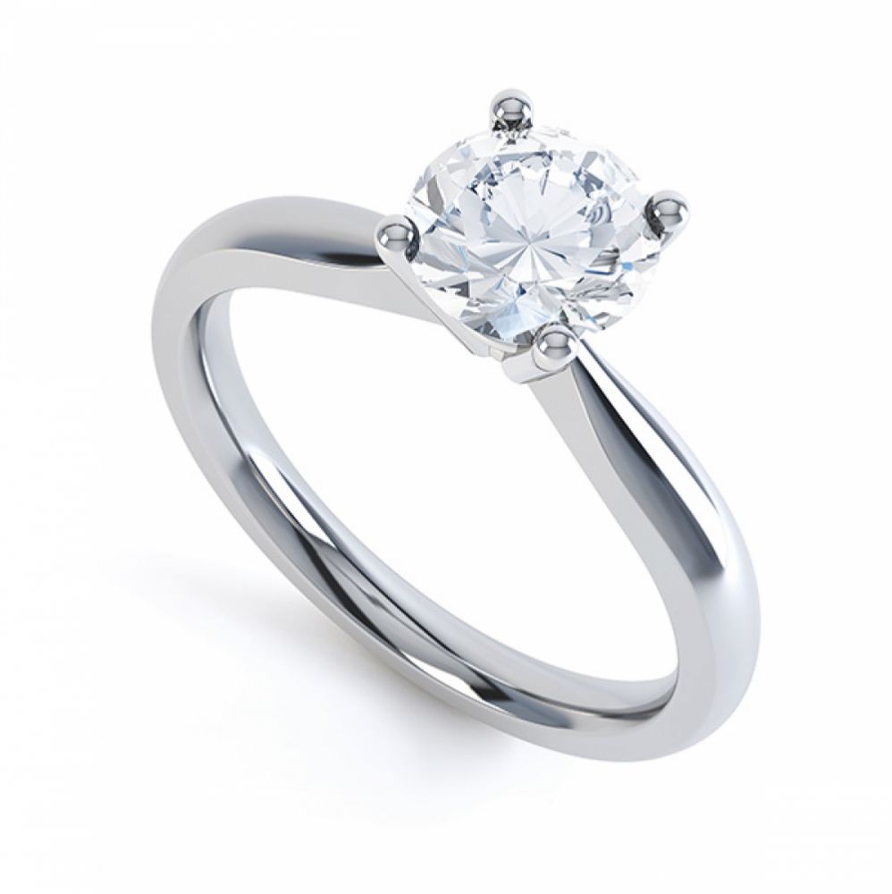 Perfect Four Claw Round Solitaire Engagement Ring