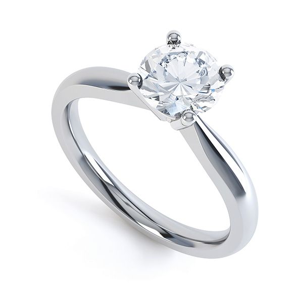 Perfect Four Claw Round Solitaire Engagement Ring Main Image