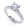 4 Claw Round Solitaire Diamond Shoulders 4 Claw Round Solitaire Diamond Shoulders