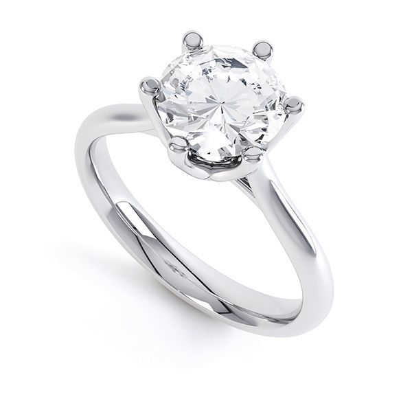 Tiffany Inspired 6 Claw Round Diamond Solitaire Main Image