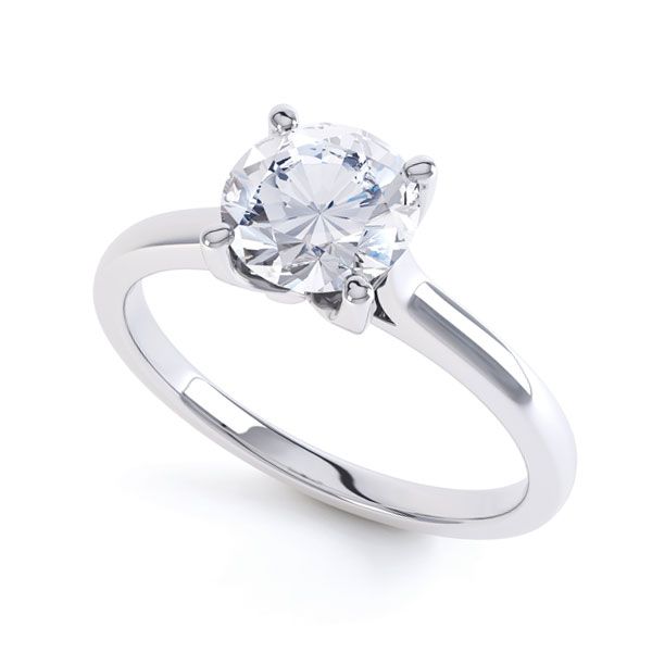 Simple 4 Claw Diamond Engagement Ring Main Image