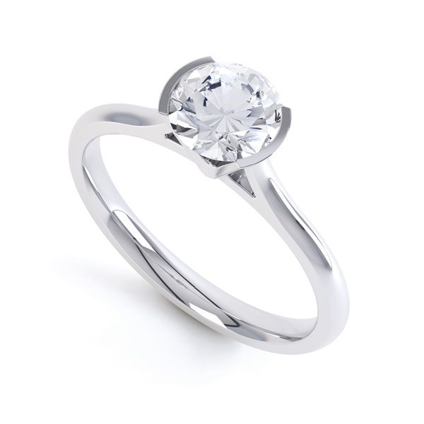 Fluted Part Engagement Ring with High Setting Main Image