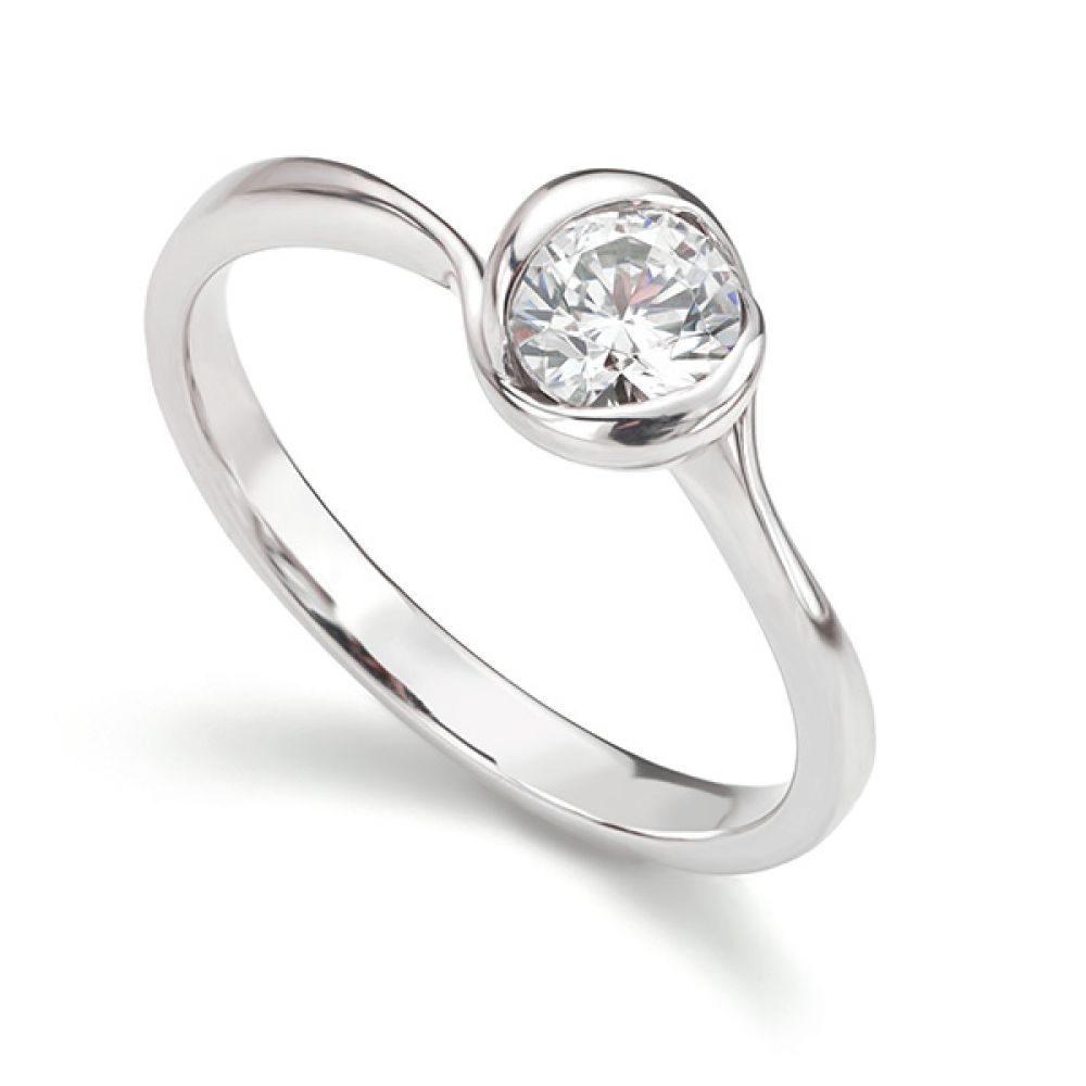 Rosebud Round Solitaire Engagement Ring Platinum 0.50cts