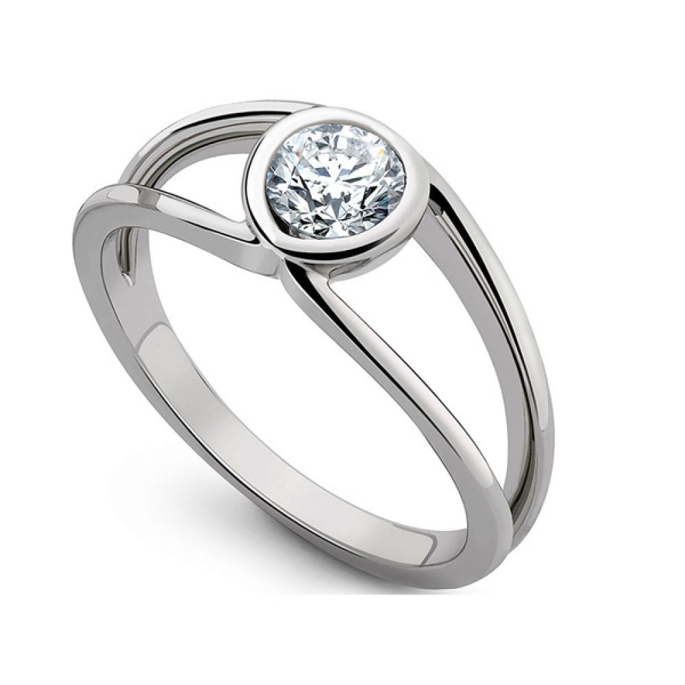 Infinity Engagement Ring with Bezel Setting Infinity Engagement Ring with Bezel Setting
