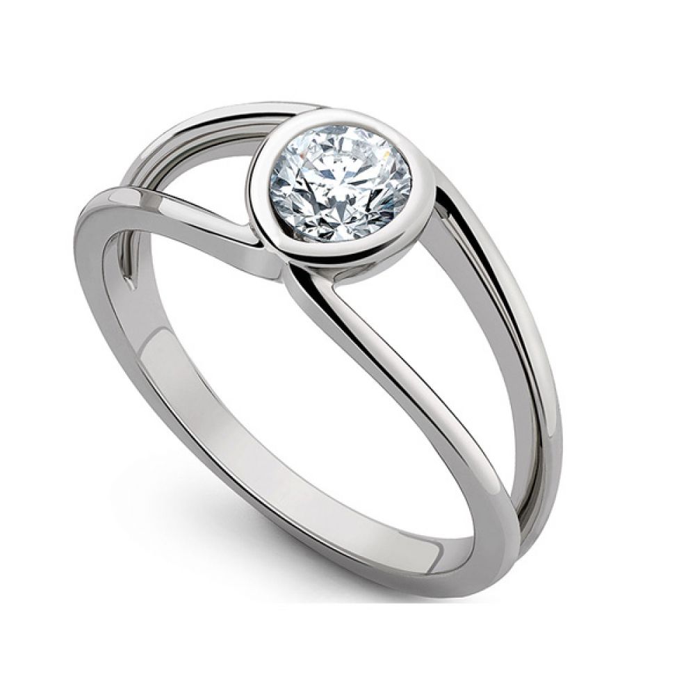 Infinity Engagement Ring with Bezel Setting