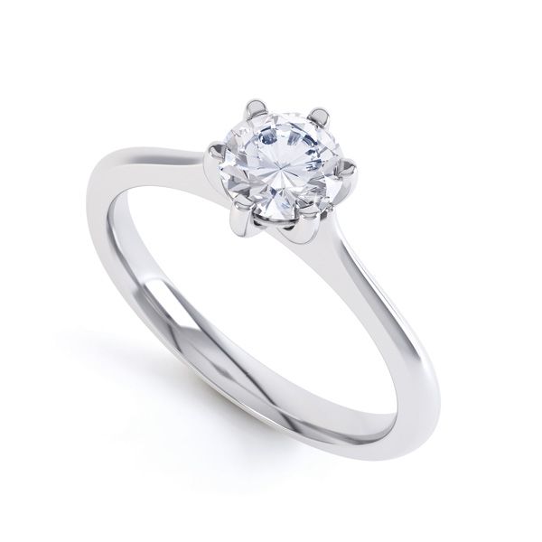 6 Claw Diamond Engagement Ring with Basket Setting Main Image