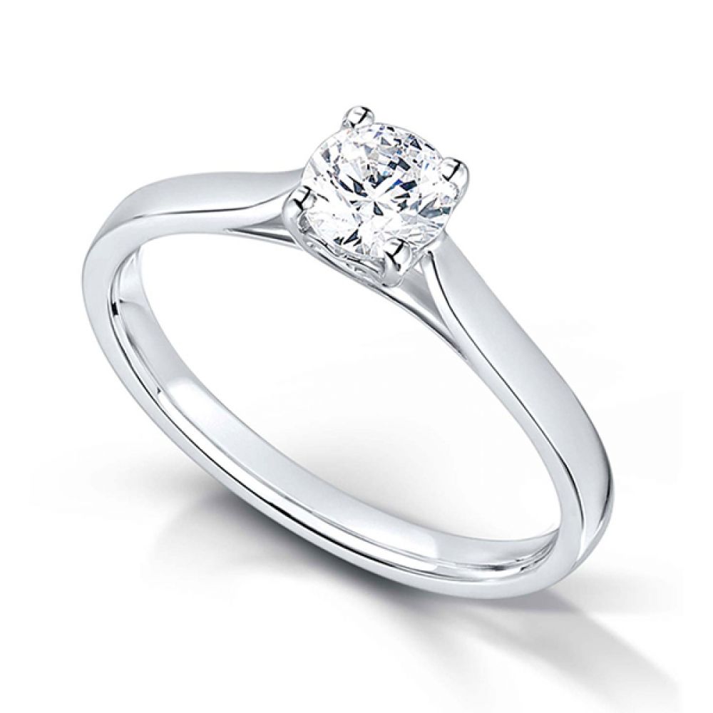 Heart Styled Round Solitaire Engagement Ring - Perspective - White Heart Styled RHeart Styled Round Solitaire Engagement Ring - Perspective - Whiteound Solitaire Engagement Ring