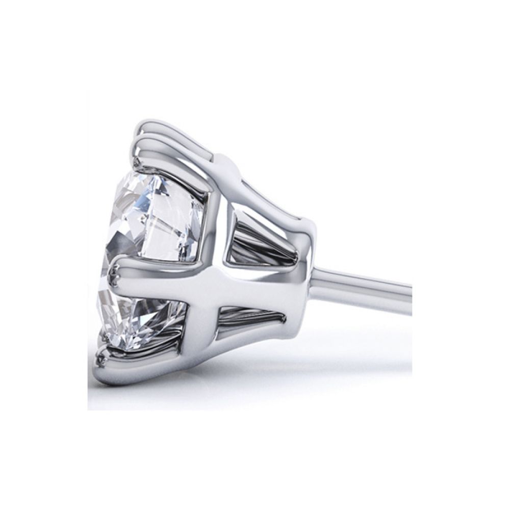 6 Claw Round Brilliant Cut Diamond Stud Earrings Side View 6 Claw Round Brilliant Cut Diamond Stud Earrings Side View
