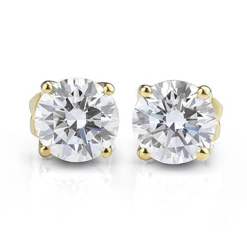 Round Diamond Stud Earrings