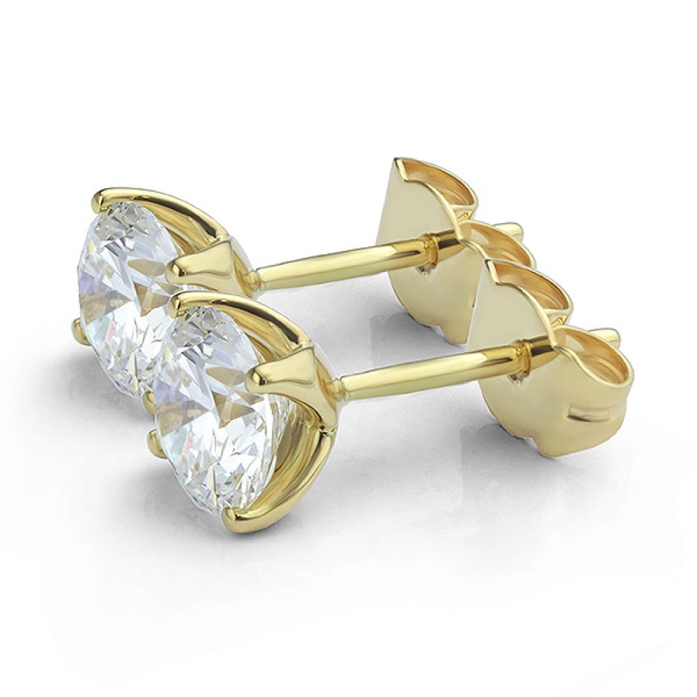 Paris 4 claw modern stud earrings front side view