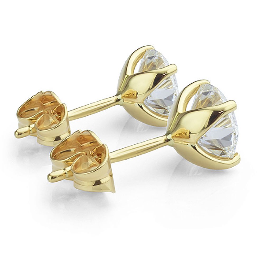 Paris 4 claw modern stud earrings back side view