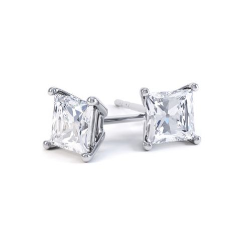 Princess Cut Diamond Earrings - Square Diamond Earrings