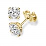 4 Claw Round Diamond Earrings Crown Setting With Yellow Gold Stems 4 Claw Round Diamond Earrings Crown Setting With Yellow Gold Stems