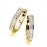 0.70cts Baguette Cut Diamond Hoop Earrings In Yellow Gold 0.70cts Baguette Cut Diamond Hoop Earrings In Yellow Gold