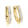 0.75cts Princess and Baguette Diamonds Hoop Earrings In Yellow Gold 0.75cts Princess and Baguette Diamonds Hoop Earrings In Yellow Gold
